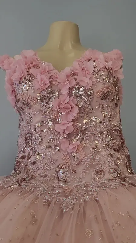 Corsé rosa con flores 3D, Anayel Fashion Boutique